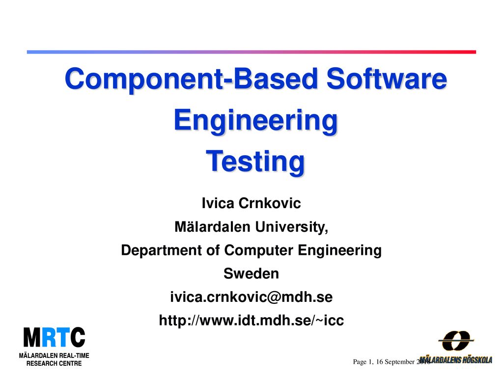 Component-Based Software Engineering Testing