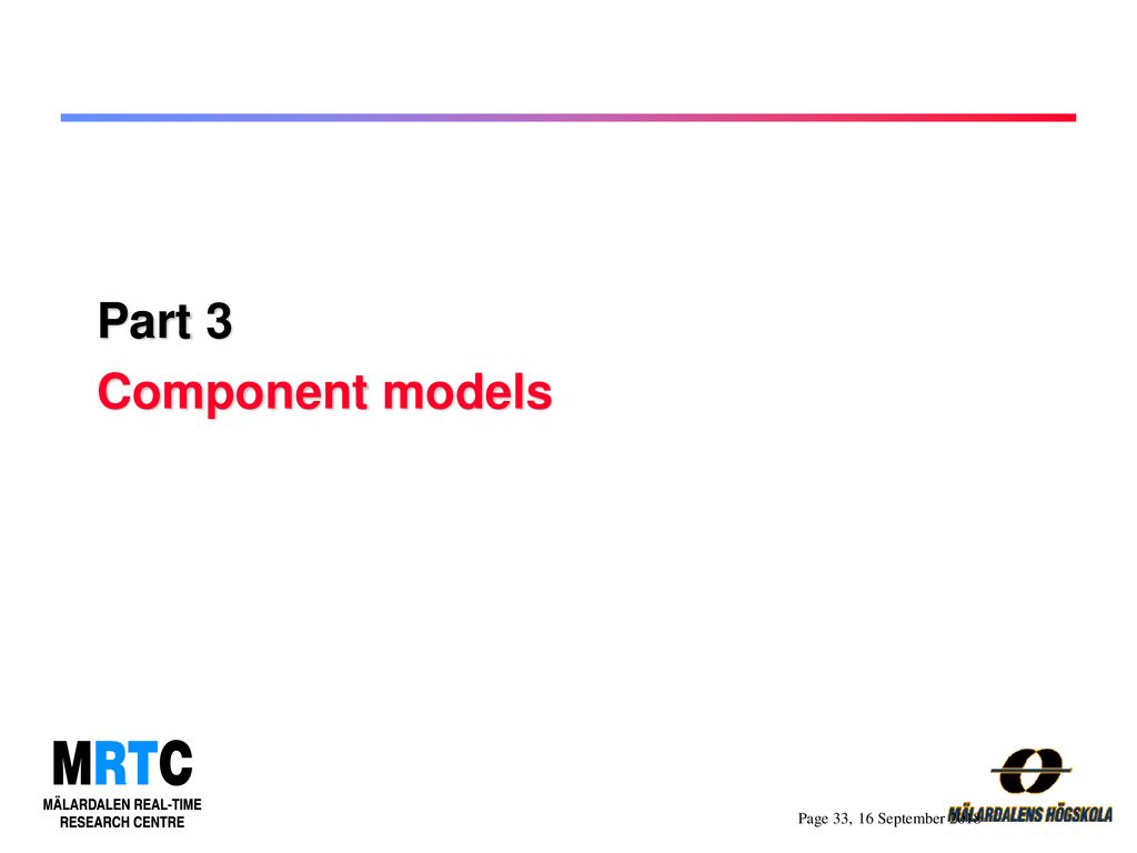 Part 3 Component models Page 33, 16 September 2018