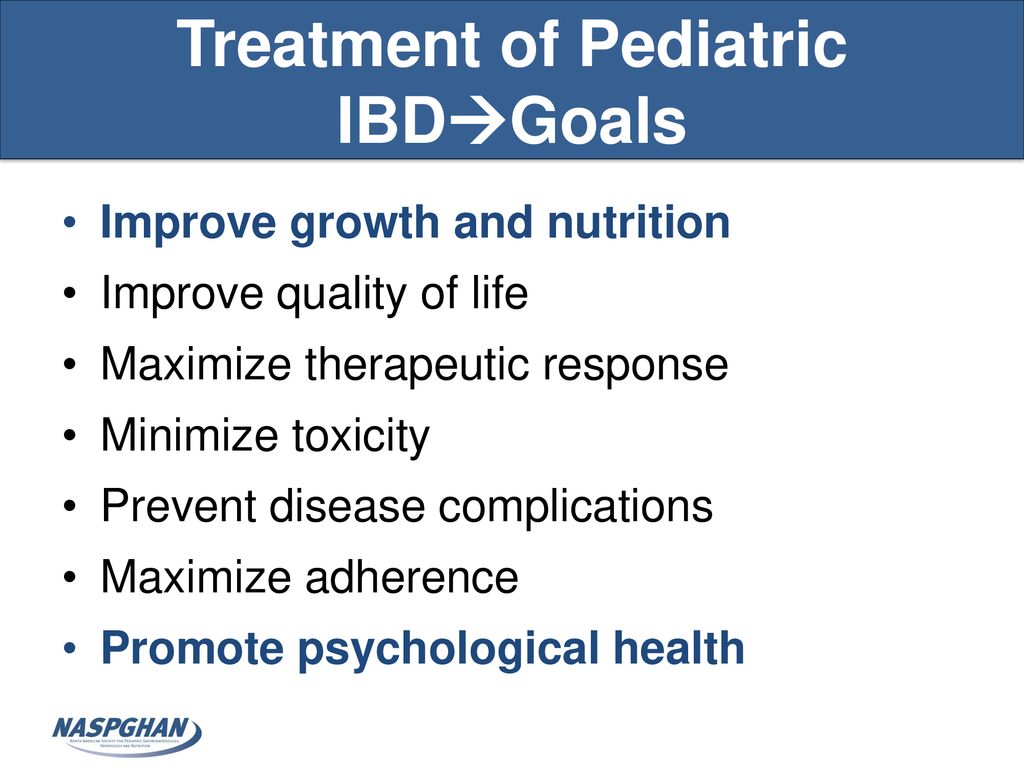 Treatment of Pediatric IBDGoals