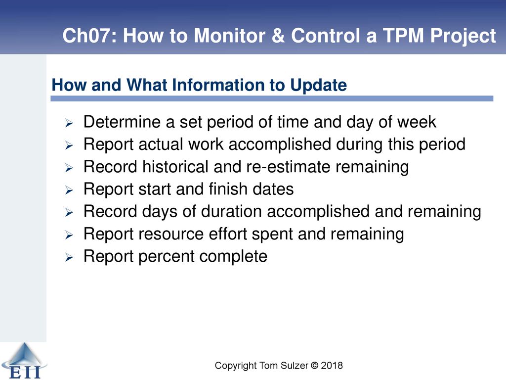 IS Project Management How to Monitor & Control a TPM Project ppt download