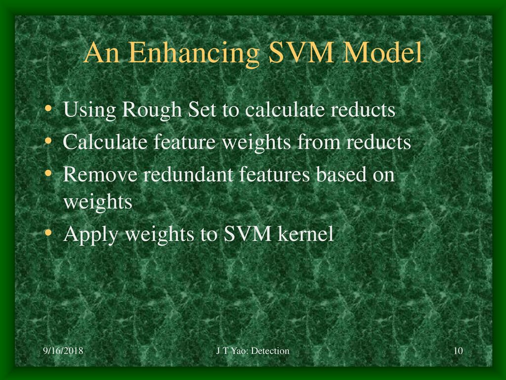 An Enhancing SVM Model Using Rough Set to calculate reducts
