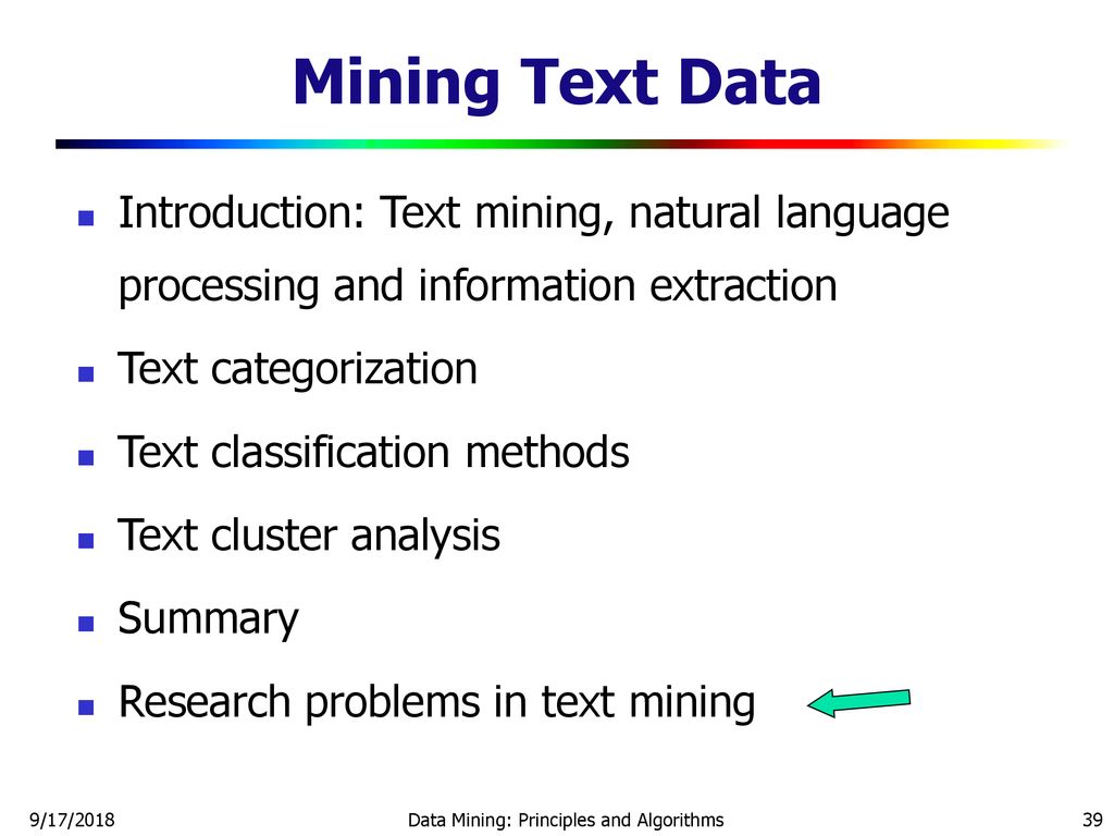 Data Mining: Algorithms and Principles — Mining Text Data — - ppt download