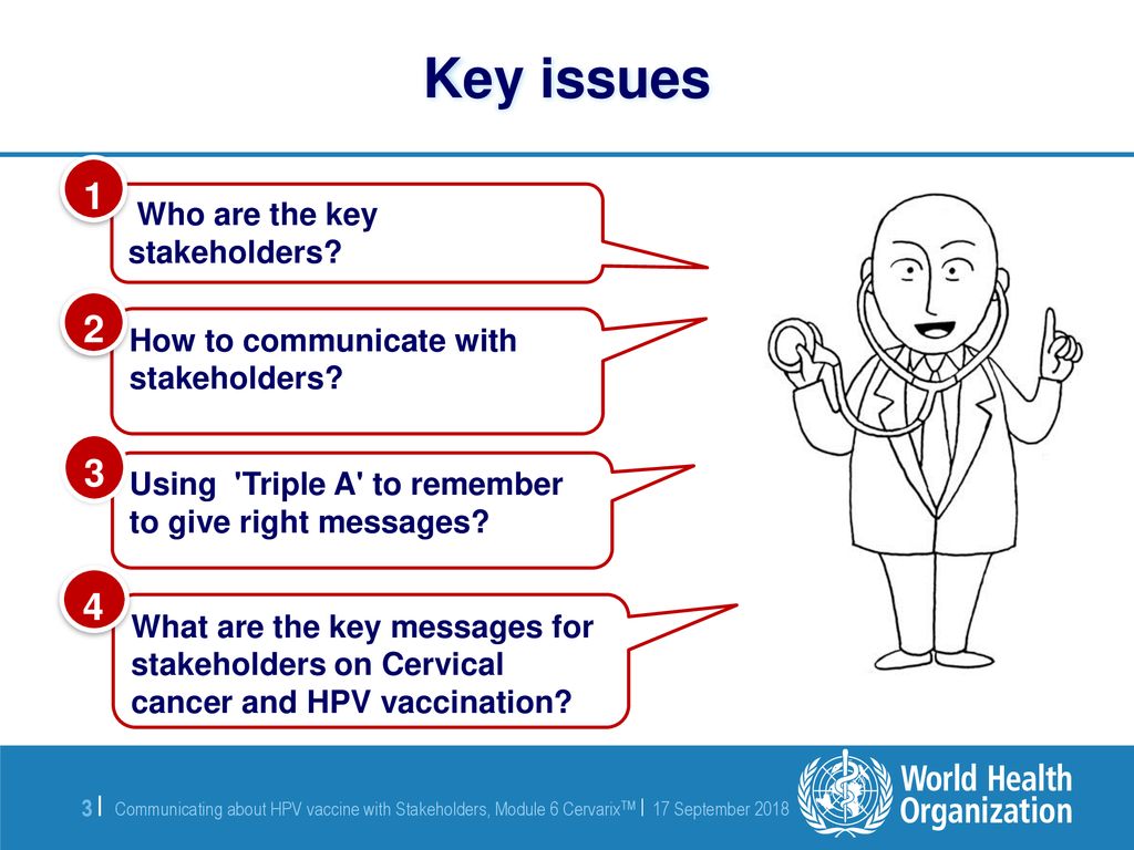 Key issues Who are the key stakeholders
