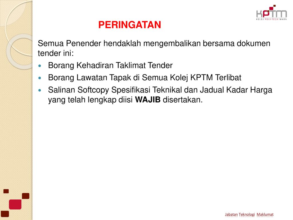 Selamat Datang Ke Taklimat Tender Ppt Download