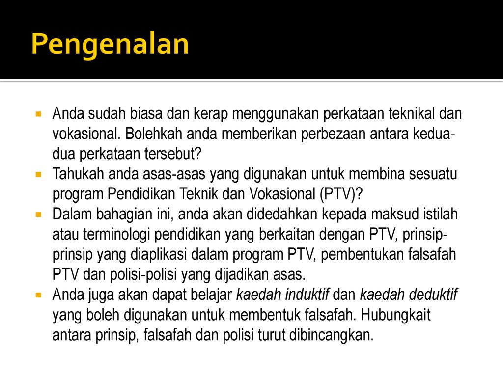 Pendidikan Teknik Dan Vokasional Sinopsis