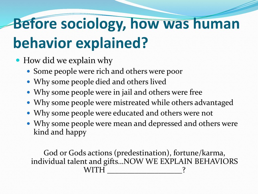 how does sociology explain human behavior