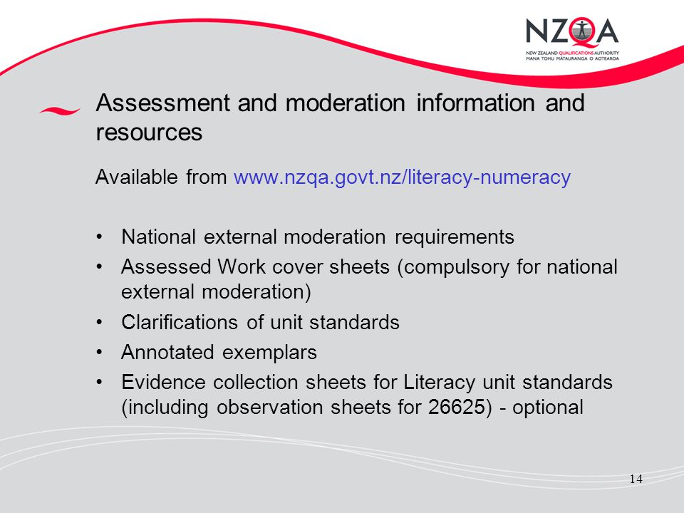 Assessment and moderation information and resources