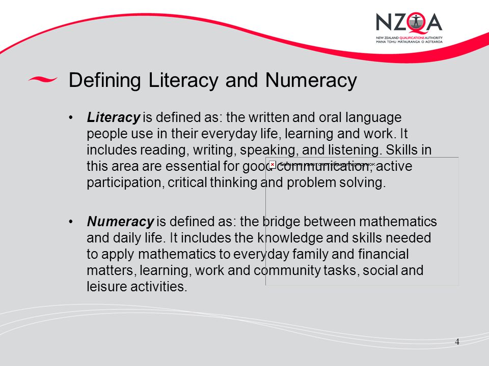 Defining Literacy and Numeracy