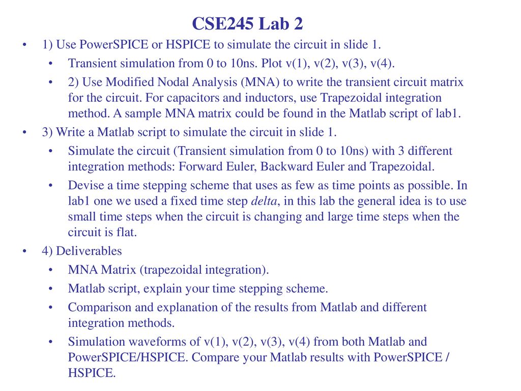 Cse245 lab 2 r1 1k r2 2k r3 3k c1 100f c2 200f l1 1000n ppt download