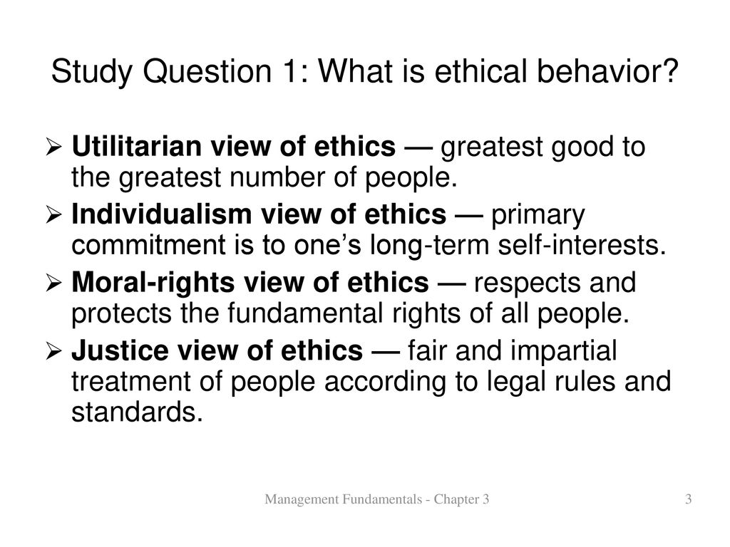 individualism view of ethical behavior