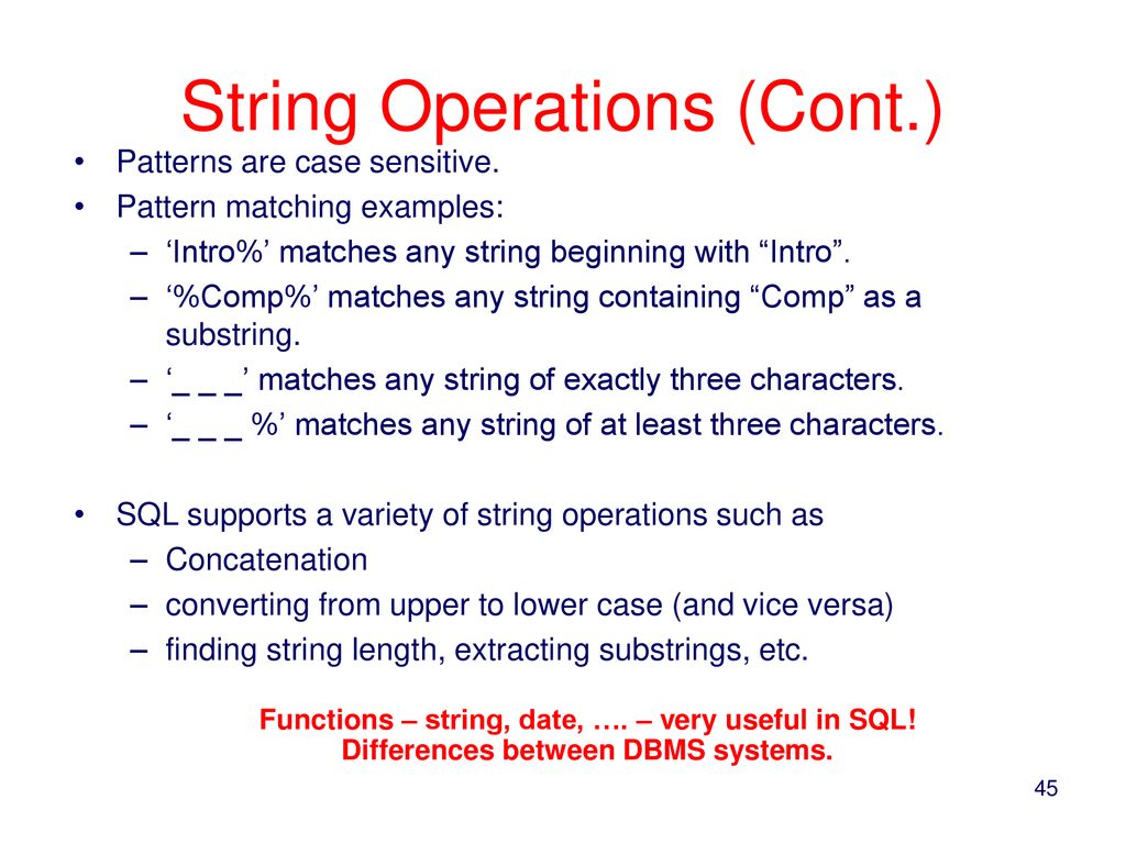 Database Systems Relational algebra SQL cont. - ppt download