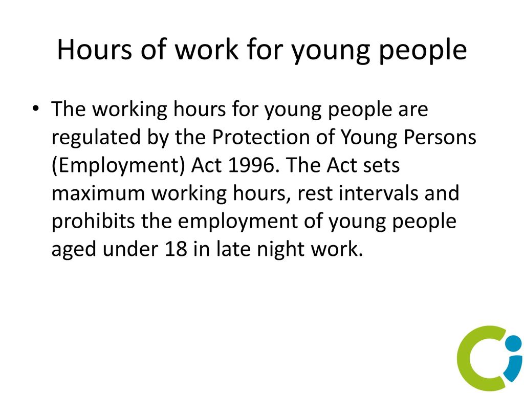 Hours of work for young people