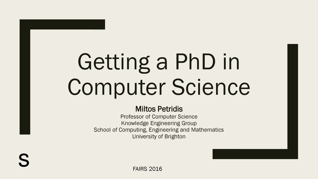 Getting a PhD in Computer Science