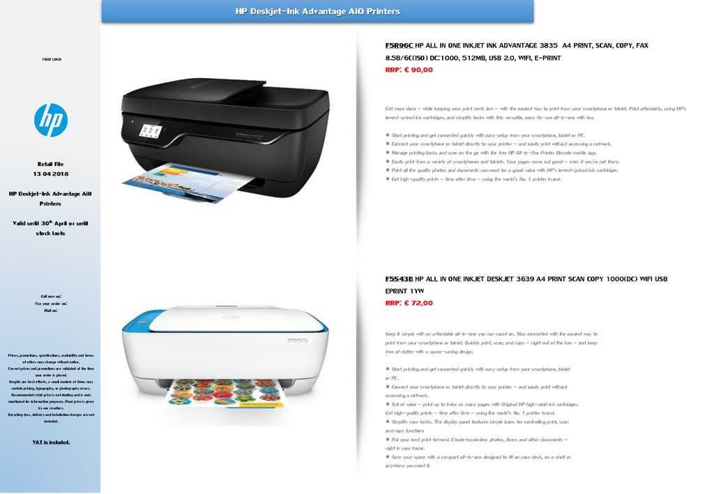 Hp Deskjet Ink Advantage Aio Printers Ppt Download
