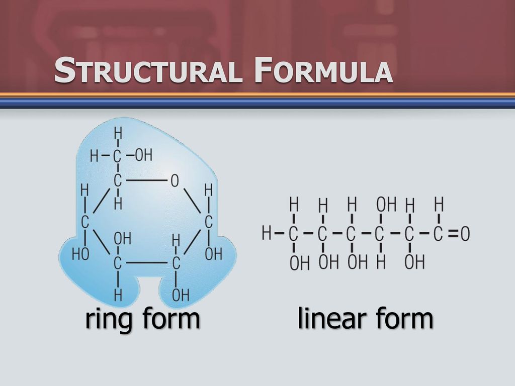 Structural Formula ring form linear form