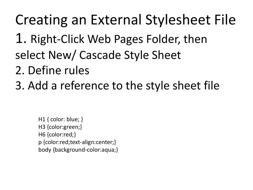 Creating an External Stylesheet File 1