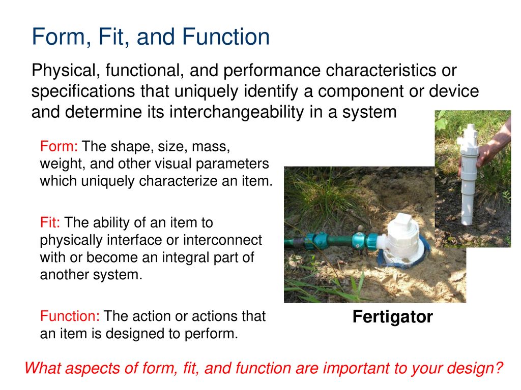 Form-Fit-Function (FFF) Definition and Rules
