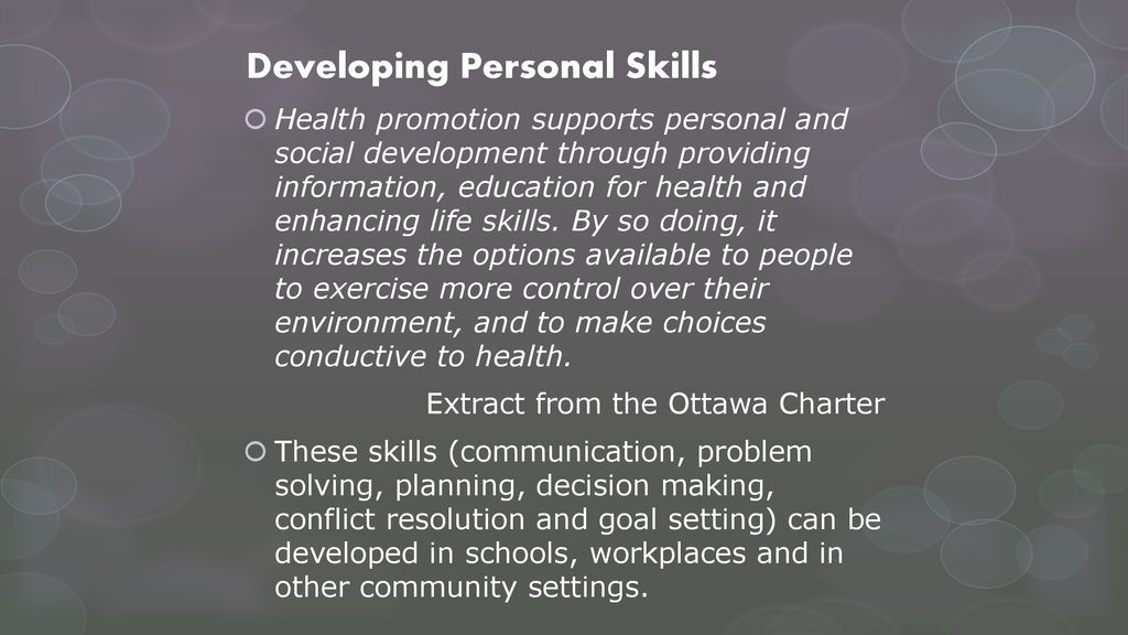 Syllabus content the ottawa charter as an effective health promotion