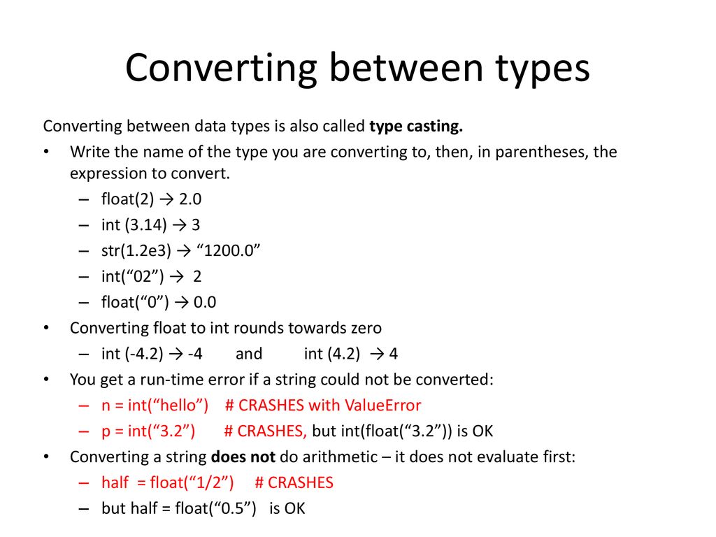 CS 115 More Python (Data Types and Arithmetic); Testing - ppt download