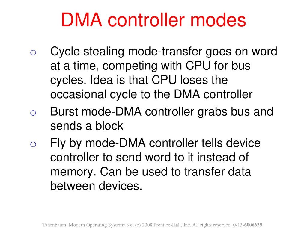 DMA controller modes