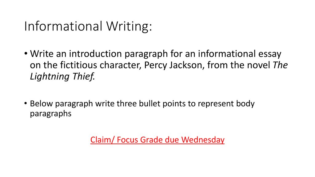 Sample Introduction Paragraph #1 - ppt download