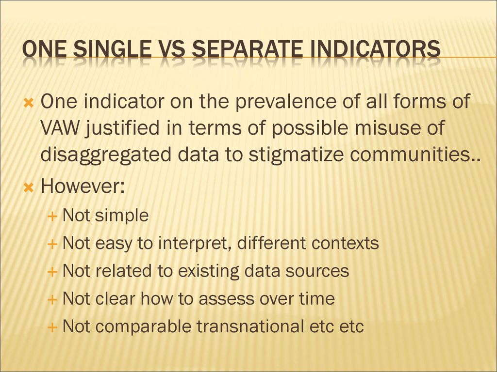 ONE SINGLE vs separate indicators