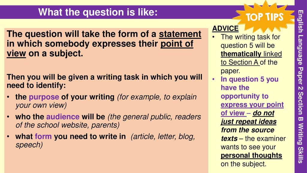 English Language Paper 2 Question 5 Viewpoint Writing Ppt Download
