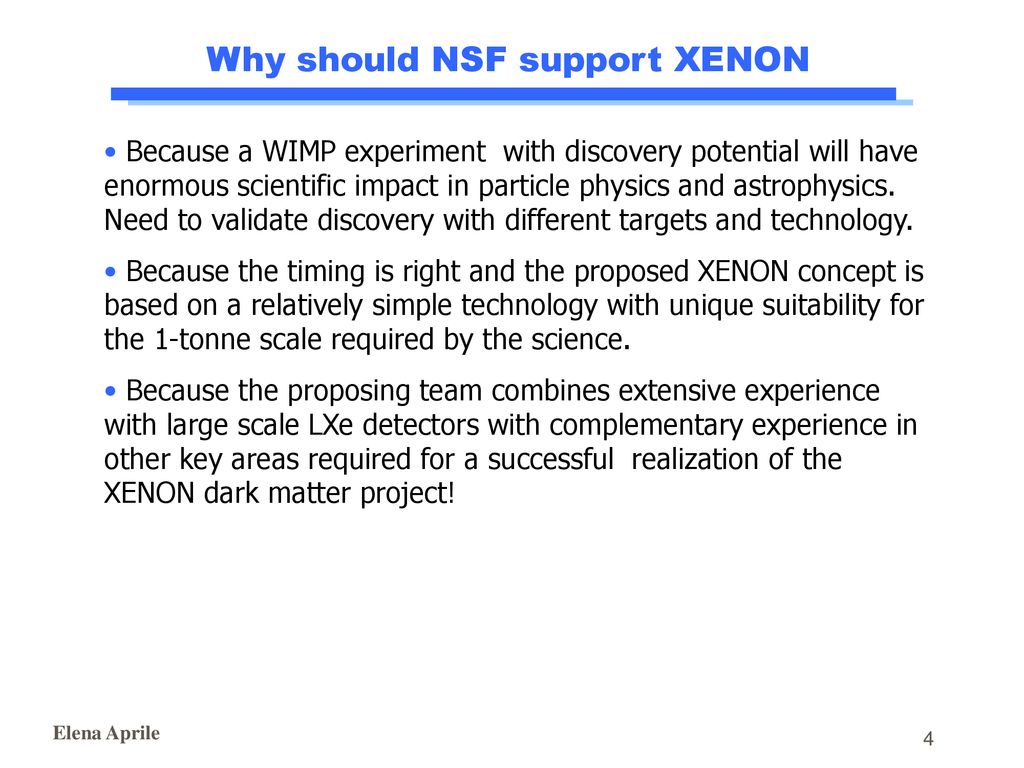 Why should NSF support XENON