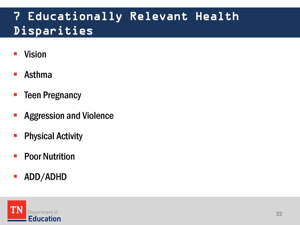7 Educationally Relevant Health Disparities