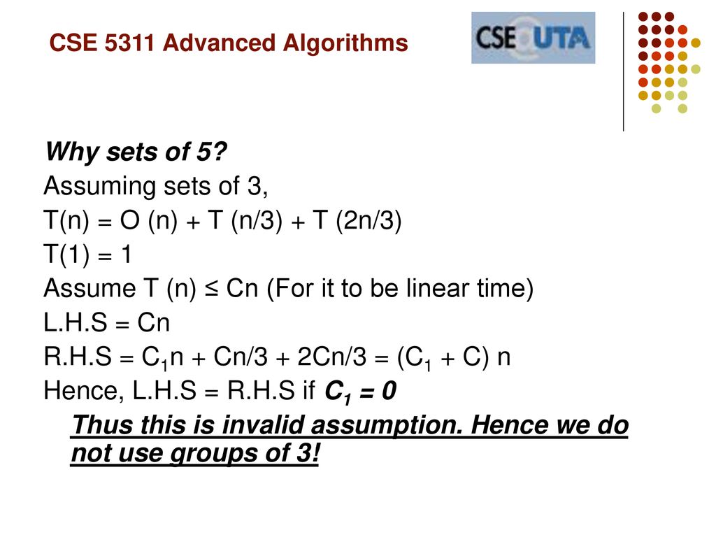 Cse 5311 Advanced Algorithms Ppt Download