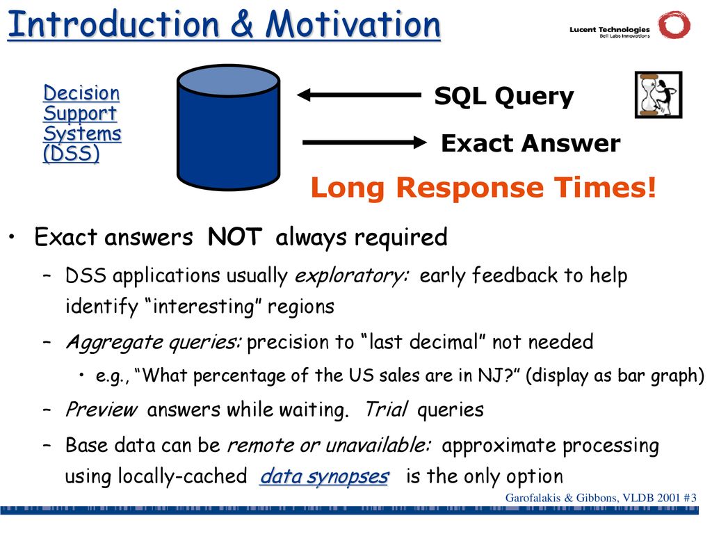 Approximate Query Processing: Taming the TeraBytes! A Tutorial - ppt ...