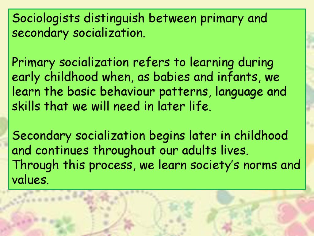 secondary socialization sociology