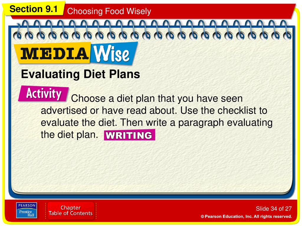 Evaluating Diet Plans Choose a diet plan that you have seen