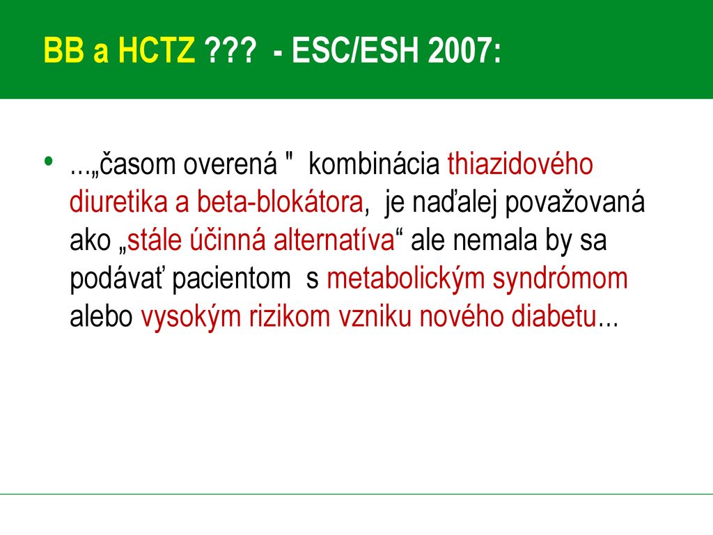 BB a HCTZ - ESC/ESH 2007: