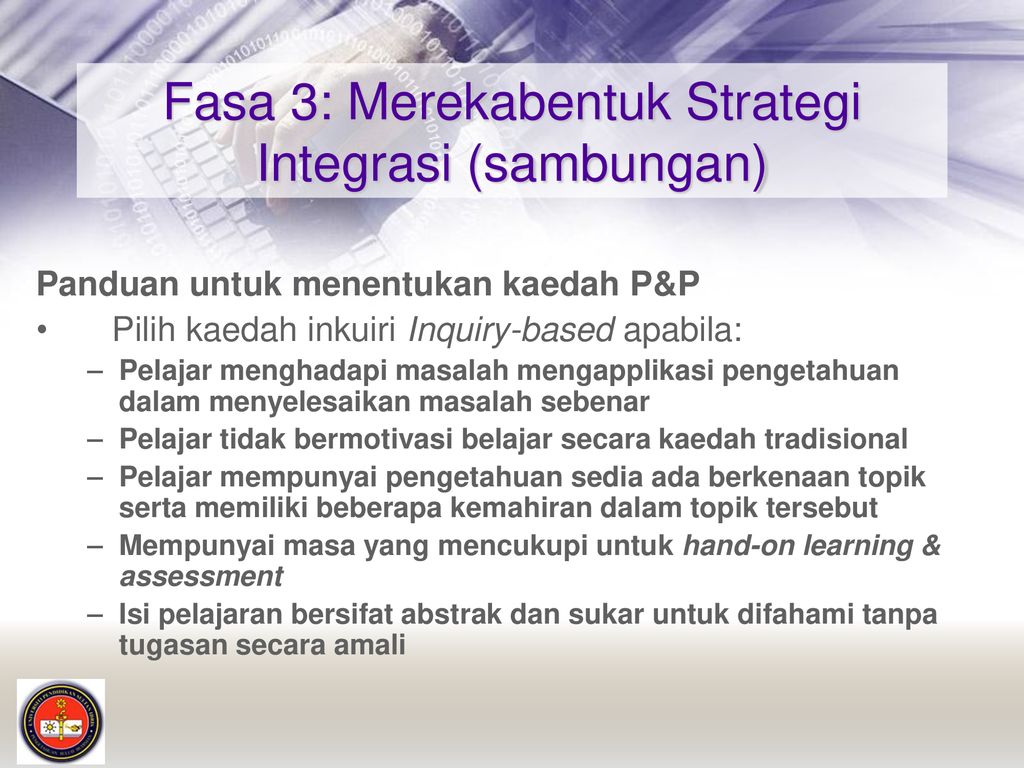 Fasa 3: Merekabentuk Strategi Integrasi (sambungan)
