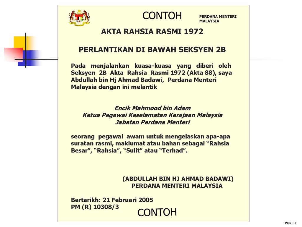 Pengurusan Rahsia Rasmi Dari Perspektif Akta Rahsia Rasmi Ppt Download