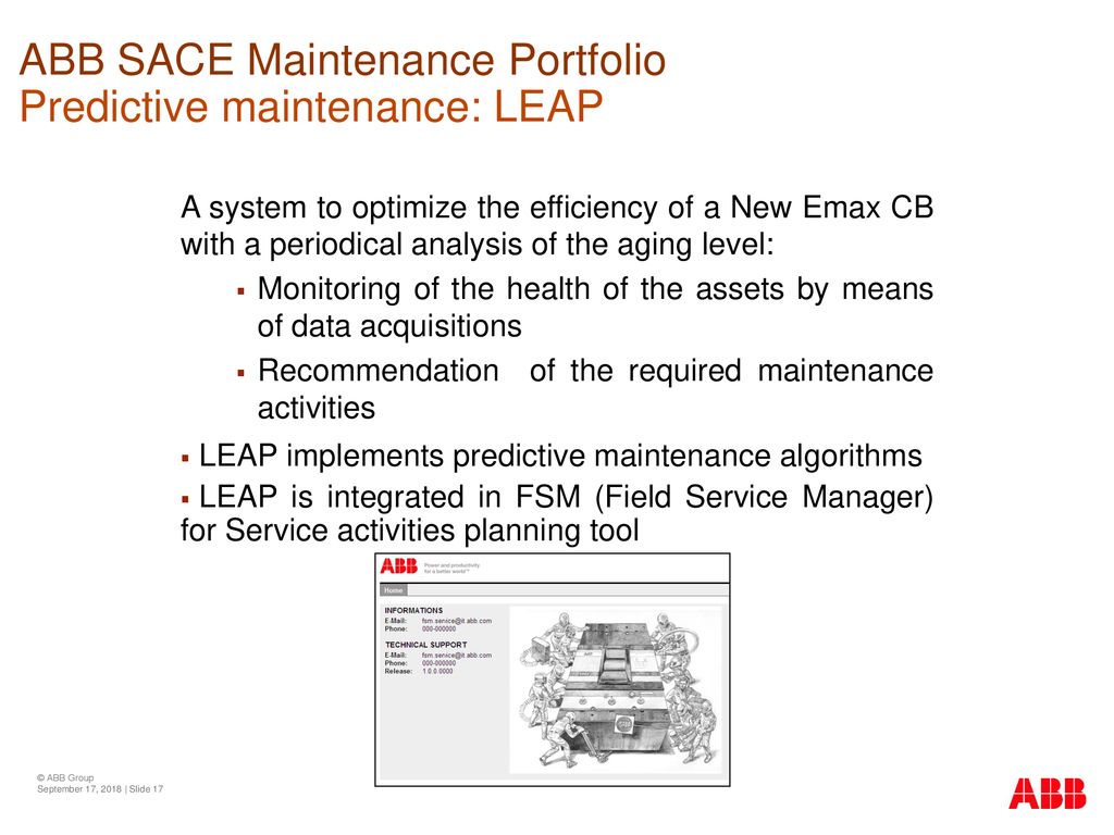 ABB SACE Maintenance Portfolio Predictive maintenance: LEAP