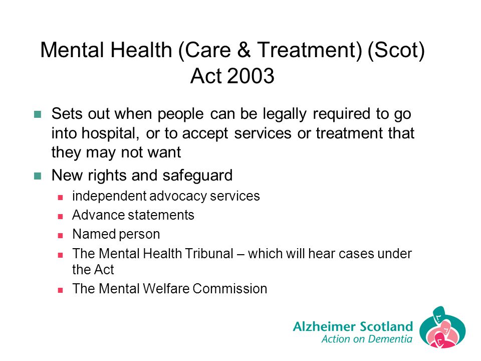 Mental Health (Care & Treatment) (Scot) Act 2003