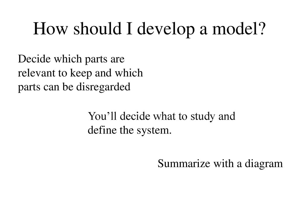 How should I develop a model