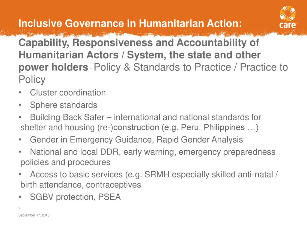 Integrating Inclusive Governance in Humanitarian Programming - ppt download