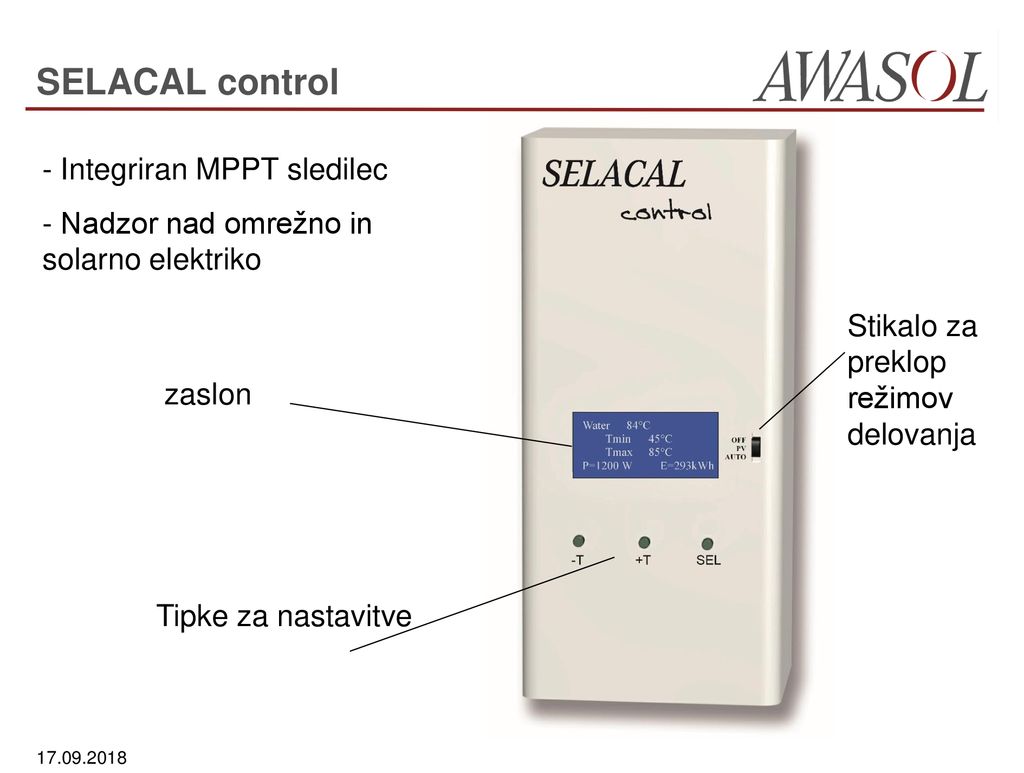 SELACAL control - Integriran MPPT sledilec