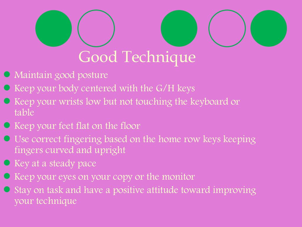 Keyboarding Using Good Technique Ppt Download