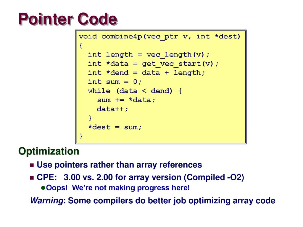 Code Optimization II: Machine Dependent Optimizations - ppt download