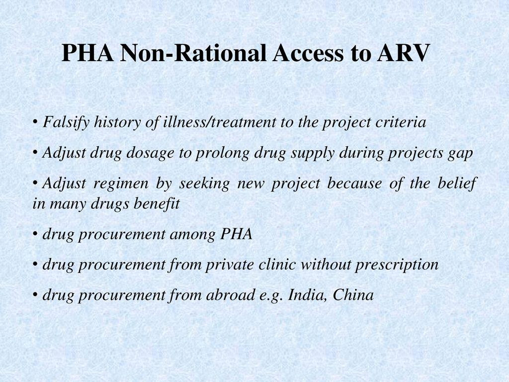 PHA Non-Rational Access to ARV