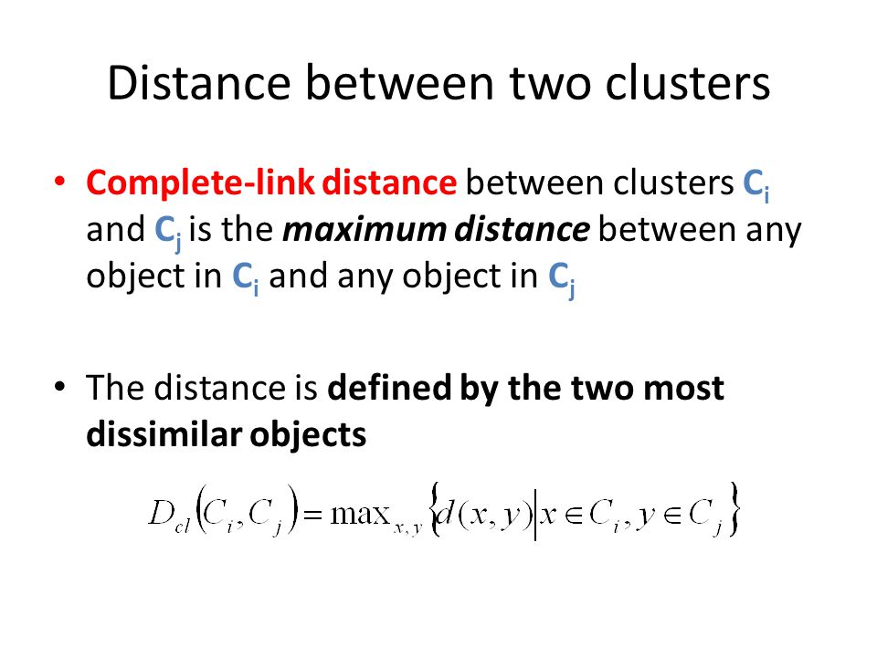 Distance between two clusters