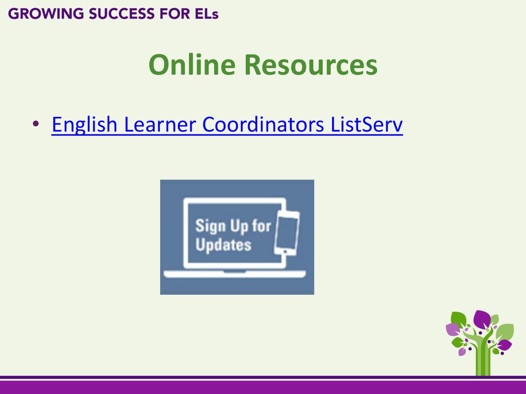 Online Resources English Learner Coordinators ListServ