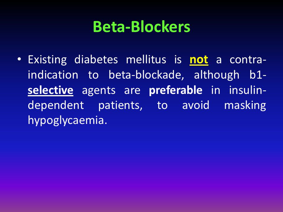 beta blocker diabetes contraindicated