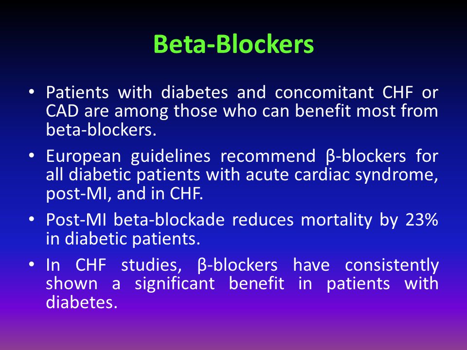 beta blockers and diabetes a fekélyek kezelése a lábujjak diabetesben