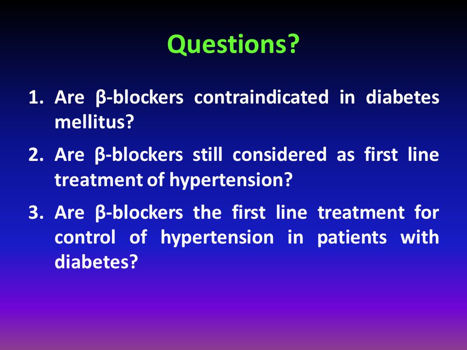 beta blocker diabetes contraindicated