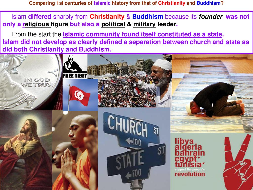 Comparing 1st centuries of Islamic history from that of Christianity and Buddhism